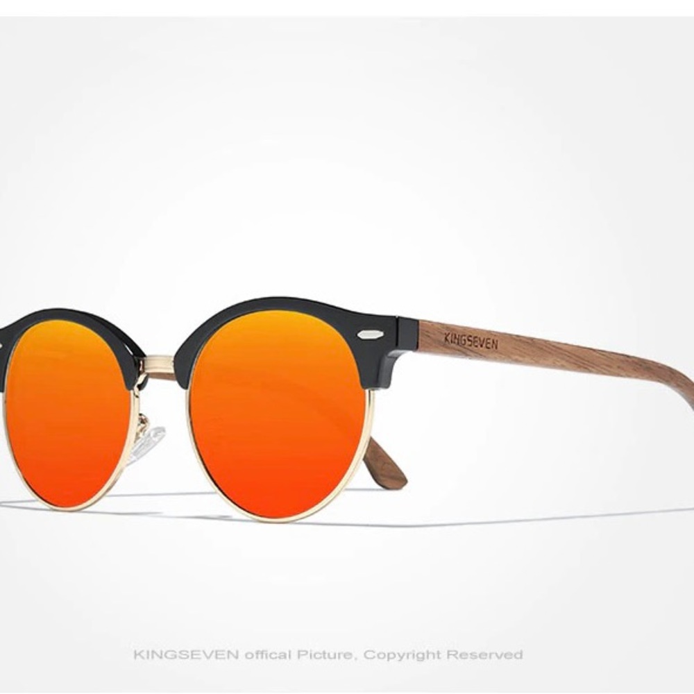 KINGSEVEN Handmade High Quality Black Walnut Sunglasses Polarized UV400 Shade